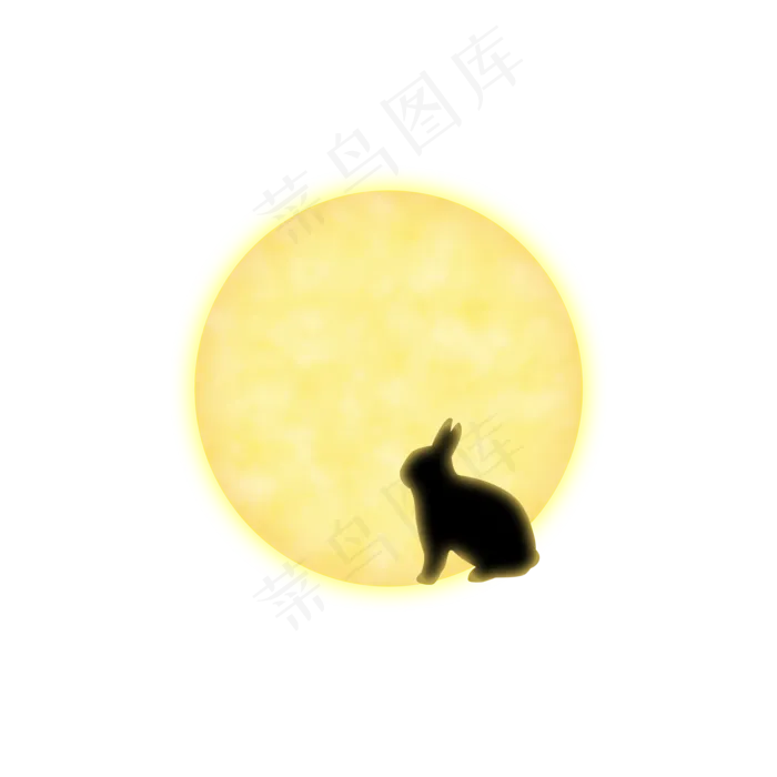 中秋节月亮玉兔剪影(2000X2000(DPI:300))psd模版下载