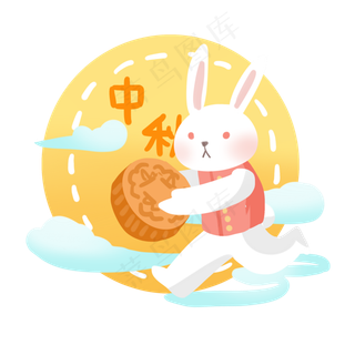 中秋花好月圆玉兔