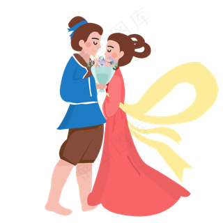 清新牛郎织女七夕素材