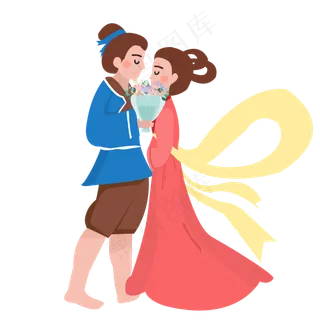 清新牛郎织女七夕素材