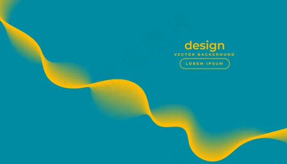 蓝色背景，流动黄波设计