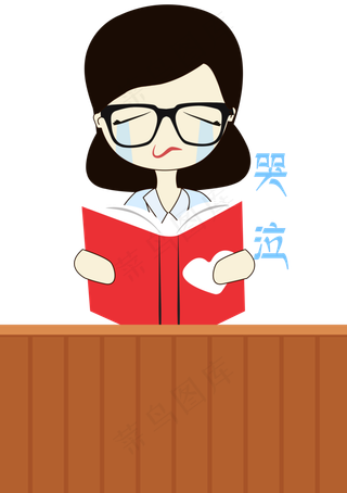 卡通手绘老师哭泣表情元素