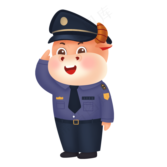 牛年新年创意警察牛