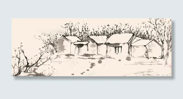 美味大闸蟹水墨中国风banner 美味大闸蟹水墨中国风banner