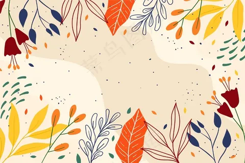 手绘春季花卉背景