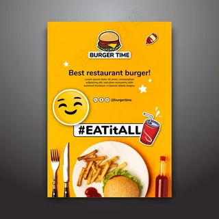 汉堡餐厅海报模板