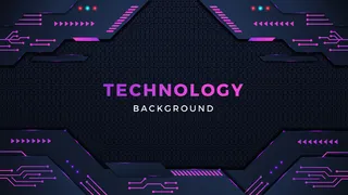 采用彩色形状和灯光效果的数字技术背景设计