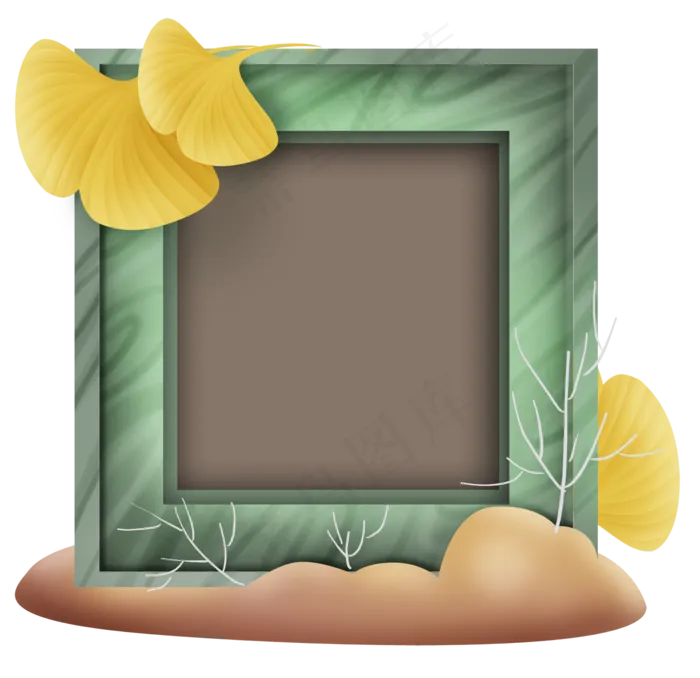 秋天立体银树叶相框(2064X2000(DPI:299))psd模版下载