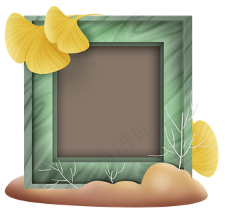 秋天立体银树叶相框