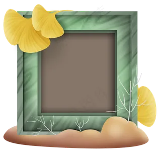 秋天立体银树叶相框