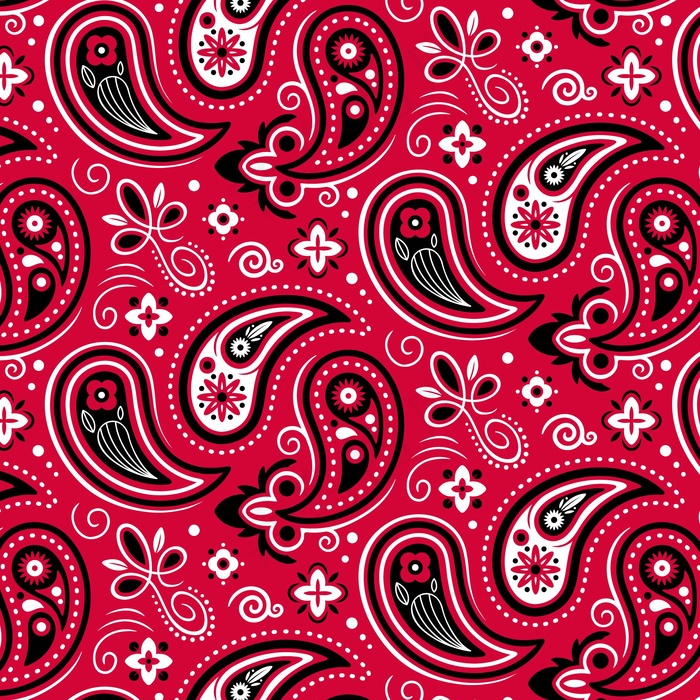 创意红色佩斯利头巾图案