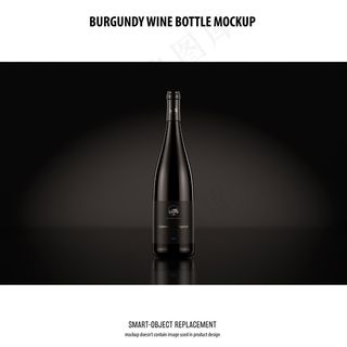 勃艮第葡萄酒瓶模型样机