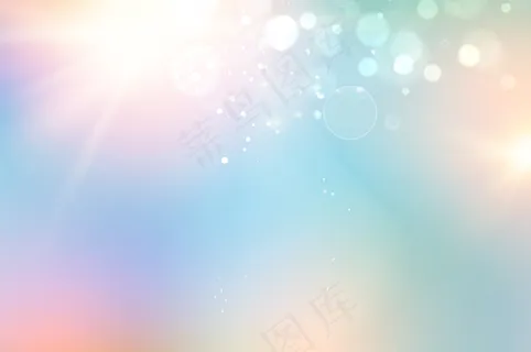 波基气泡和太阳在蓝色背景上闪烁