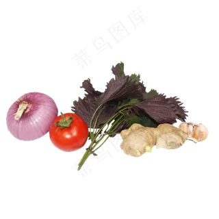紫苏洋葱西红柿蔬菜组合