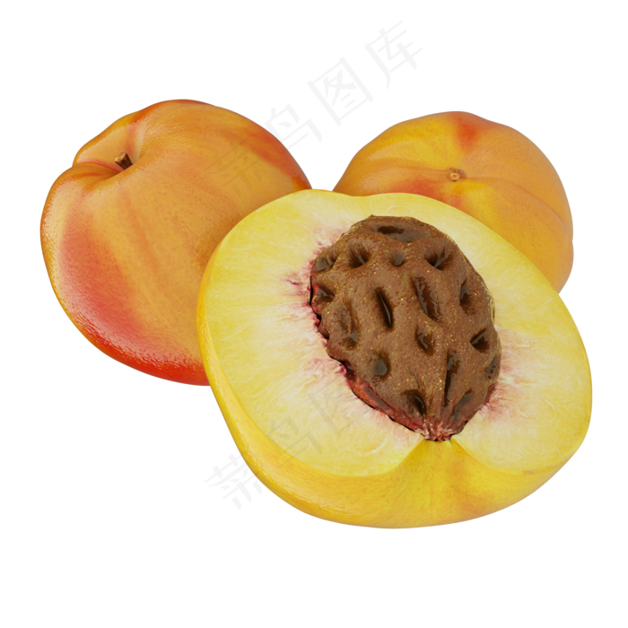 切开的黄桃