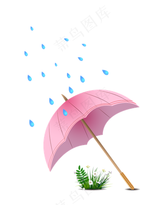 矢量手绘卡通雨伞