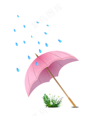 矢量手绘卡通雨伞