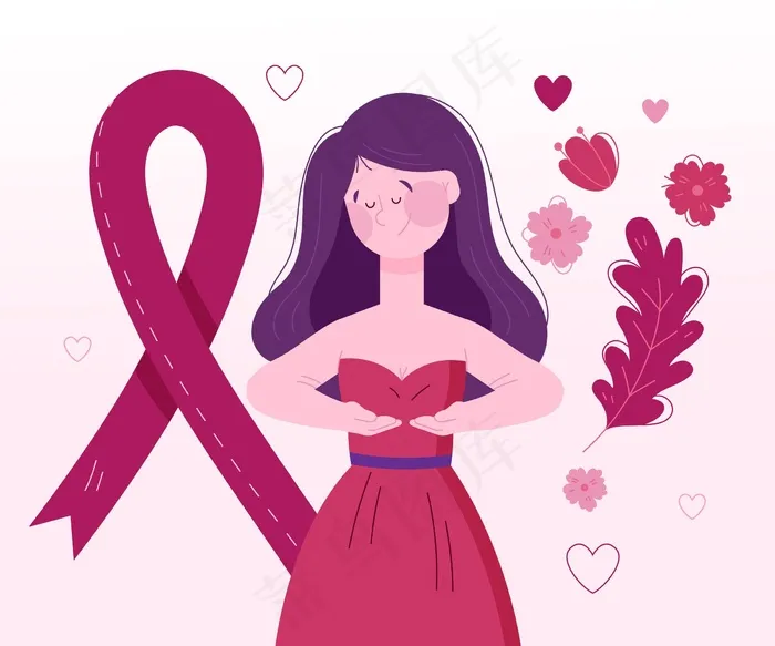 女性乳腺癌意识概念