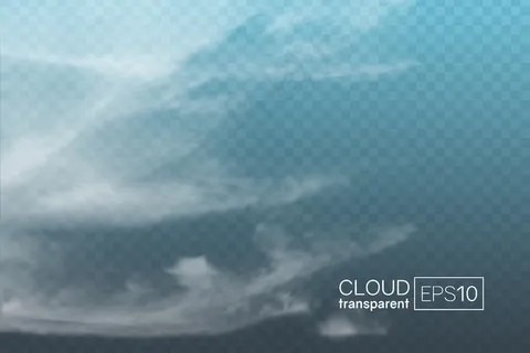 透明逼真的飘流云。可以用作装饰元素或创建背景。
