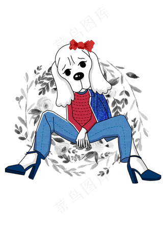 卡通夸张风格矢量风格情人节单身