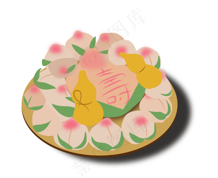 重阳节的重阳糕点寿桃png免抠图