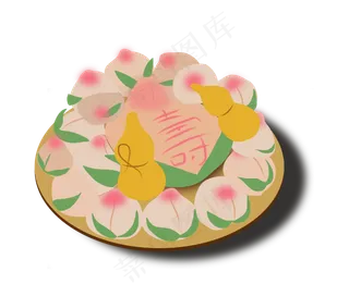 重阳节的重阳糕点寿桃png免抠图