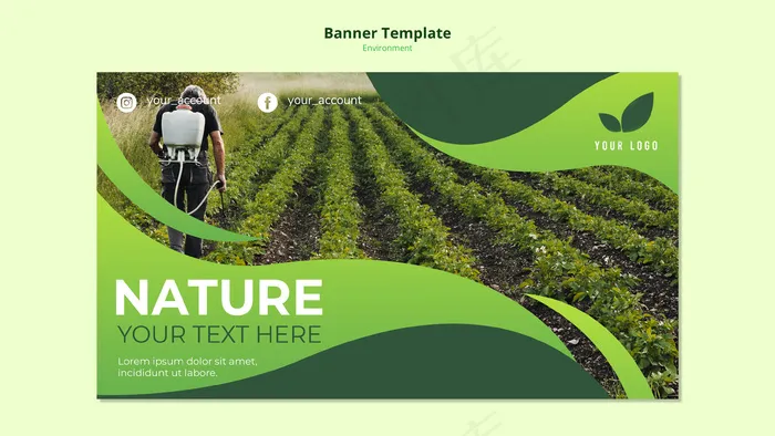 自然环境的横幅banner模板概念psd模版下载