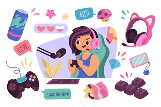 卡通游戏流光概念元素