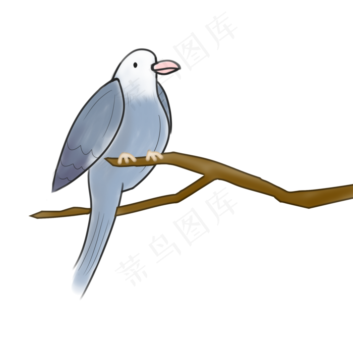 白露主题系列小鸟子手绘插画