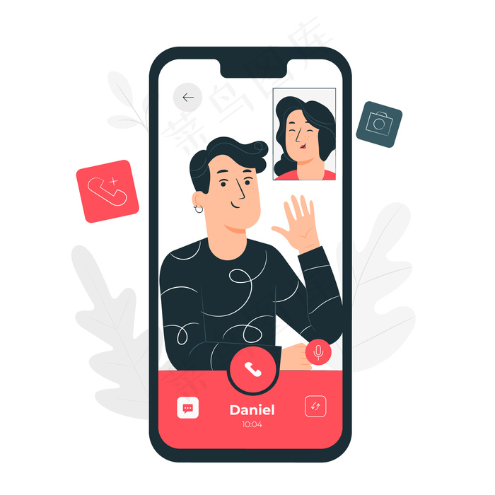 视频通话概念图eps,ai矢量模版下载