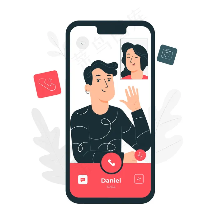 视频通话概念图eps,ai矢量模版下载