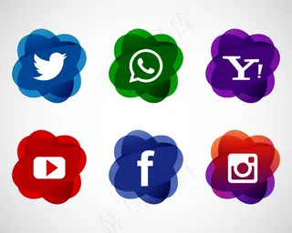 抽象优雅的社交媒体图标集设计