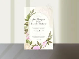 花卉婚礼请柬模板