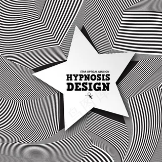 抽象的视错觉。波浪条纹的黑白背景