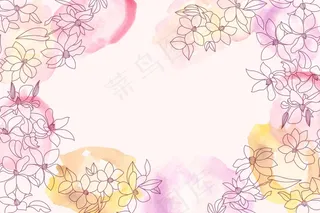 水彩背景与手绘元素