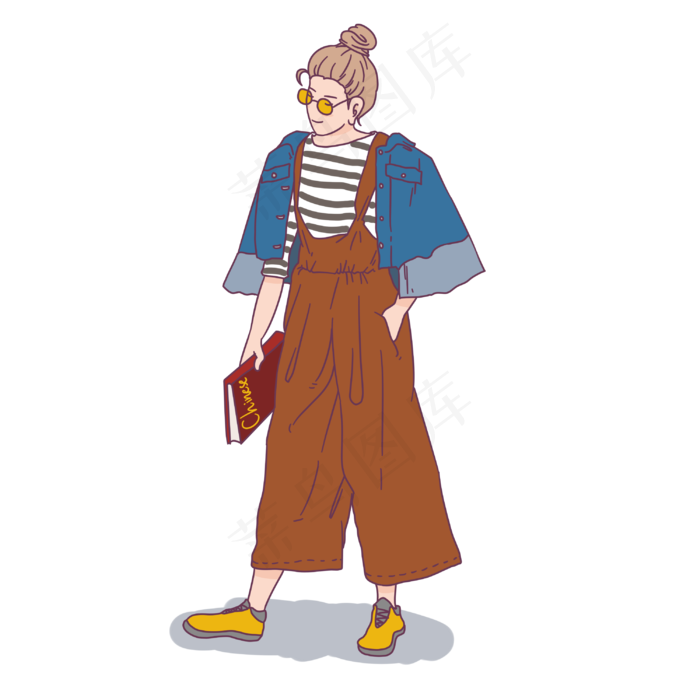 教师节卡通人物手绘插画