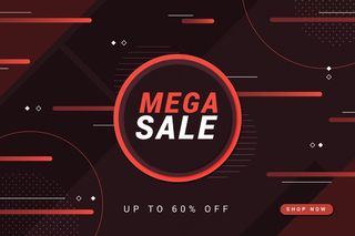 大卖场红色圆圈和深色背景线