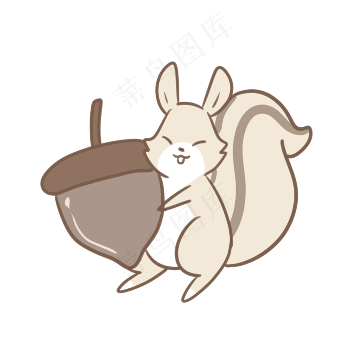 抱着橡子的松鼠