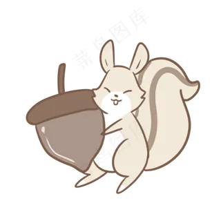 抱着橡子的松鼠