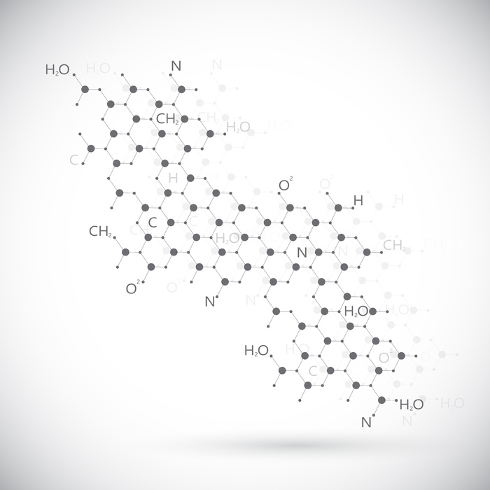 Dna 分子在灰色的背景上。您的设计和您的 text.vector 图的图形背景。eps,ai矢量模版下载