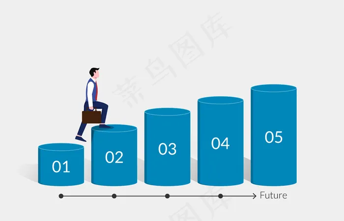 一步一步走未来成功之路的商人理念eps,ai矢量模版下载