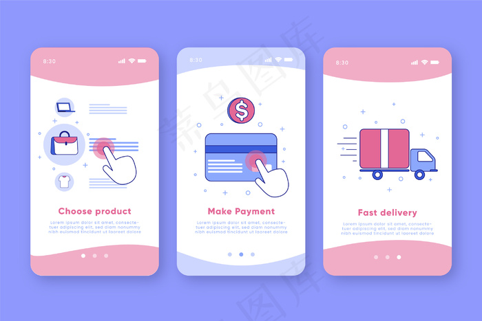 购买在线入职应用程序app屏幕eps,ai矢量模版下载
