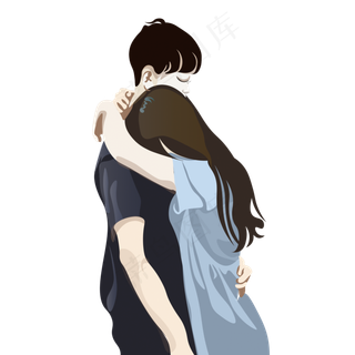 七夕情侣爱人相拥素材