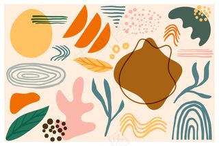 手绘抽象有机形状背景