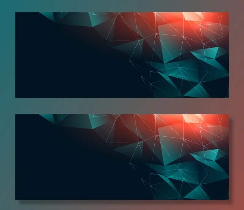 抽象数字低聚连接横幅banner设计eps,ai矢量模版下载