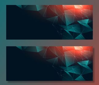 抽象数字低聚连接横幅banner设计