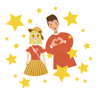 七夕情人节的甜蜜情侣