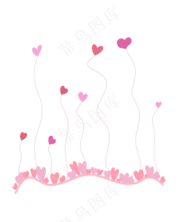 七夕节粉色装饰图案爱心