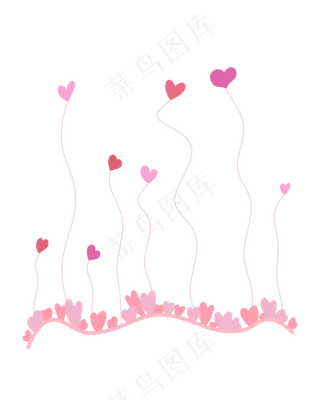 七夕节粉色装饰图案爱心