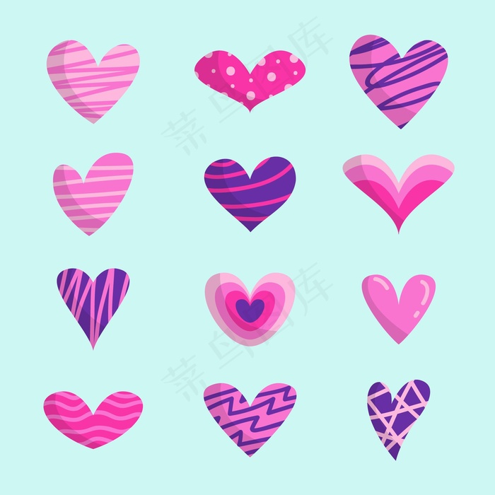 心形系列手绘风格